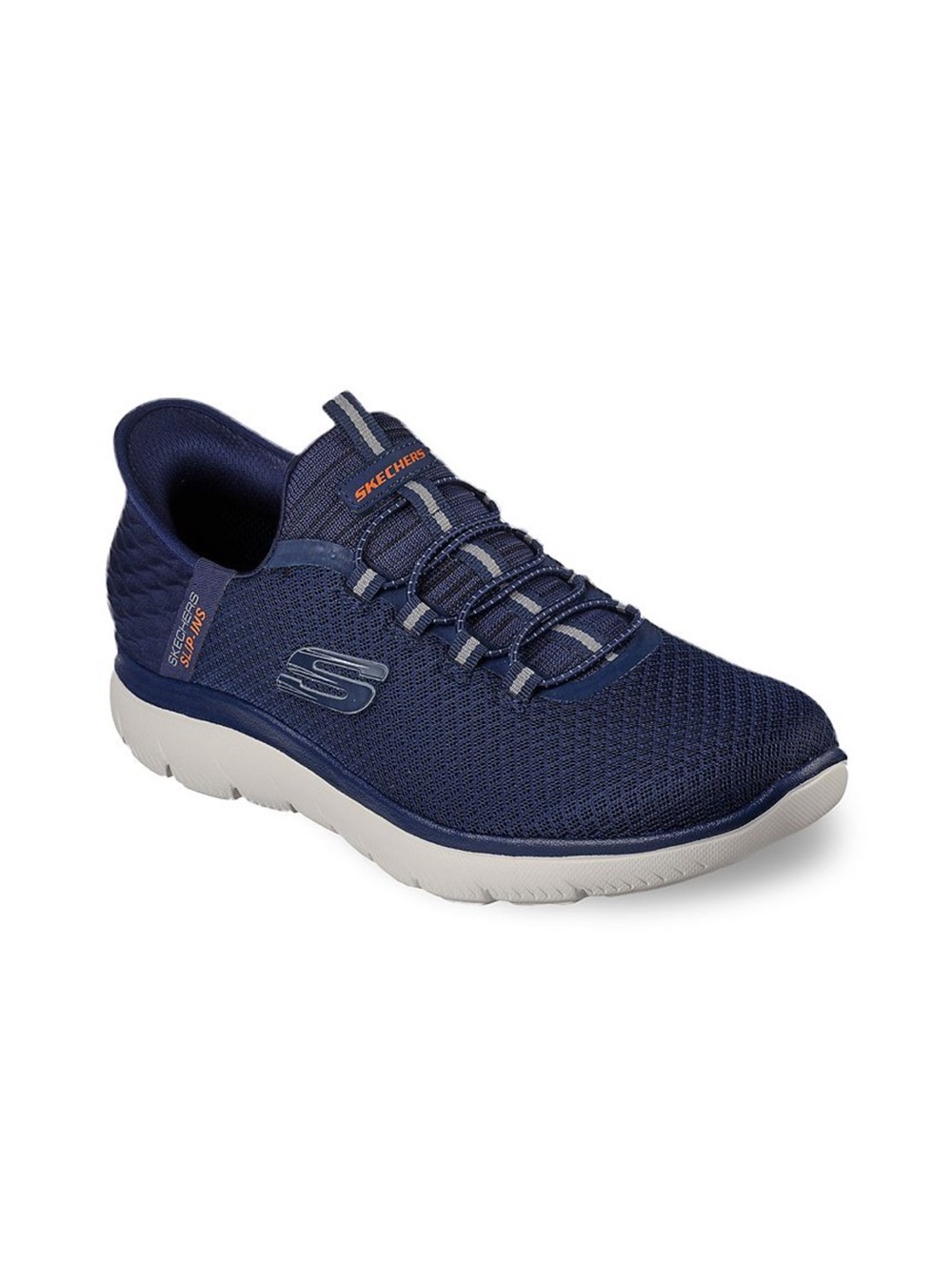 Skechers Hands Free Slip-Ins Athletic Sneakers, Navy & Gray w White, Sz 11 Wide
